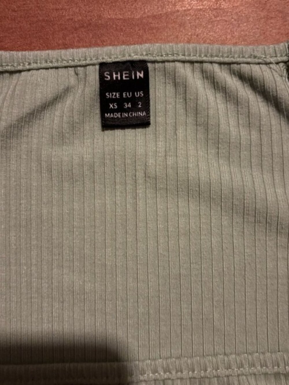 SHEIN Sage Ribbed Crop Top - Picture 2 of 4